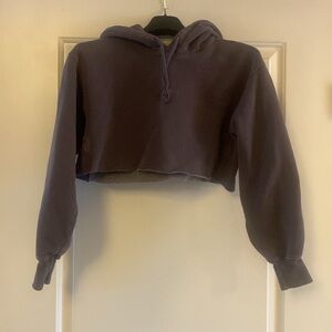 Aritzia TNA Cozy Fleece Boyfriend Cropped Hoodie Size 1